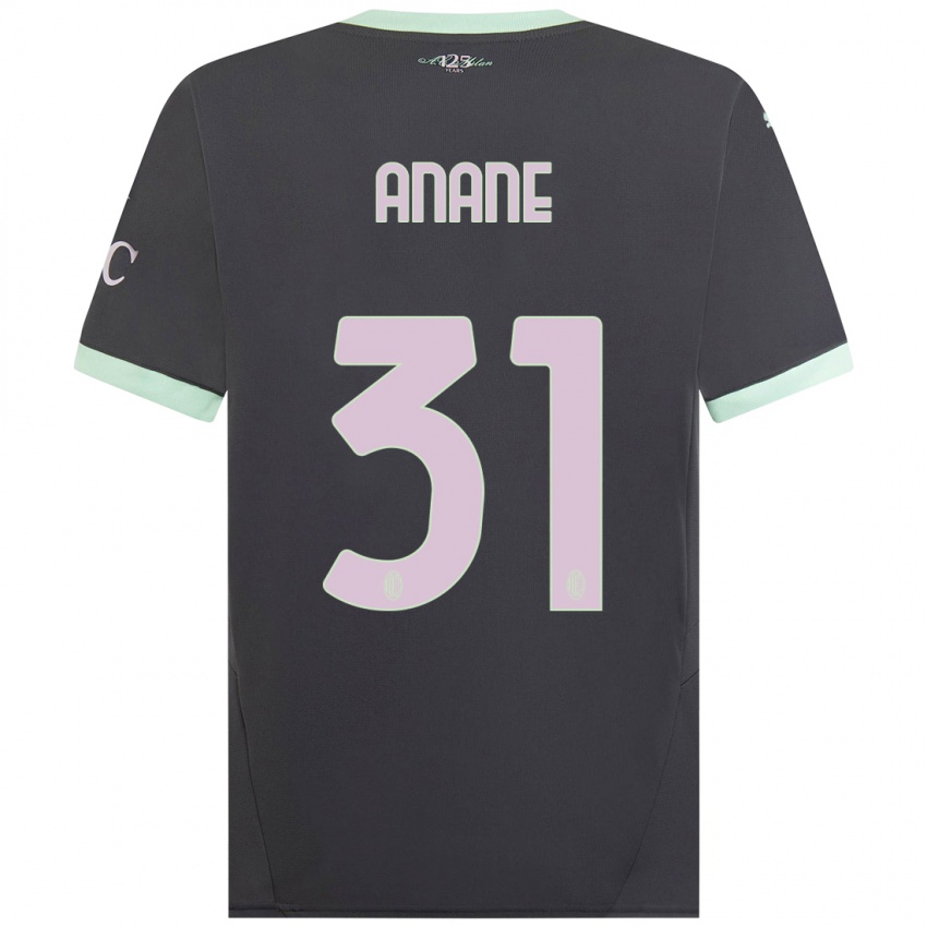 Femme Maillot Emmanuel Anane #31 Gris Troisieme 2024/25 T-Shirt Belgique