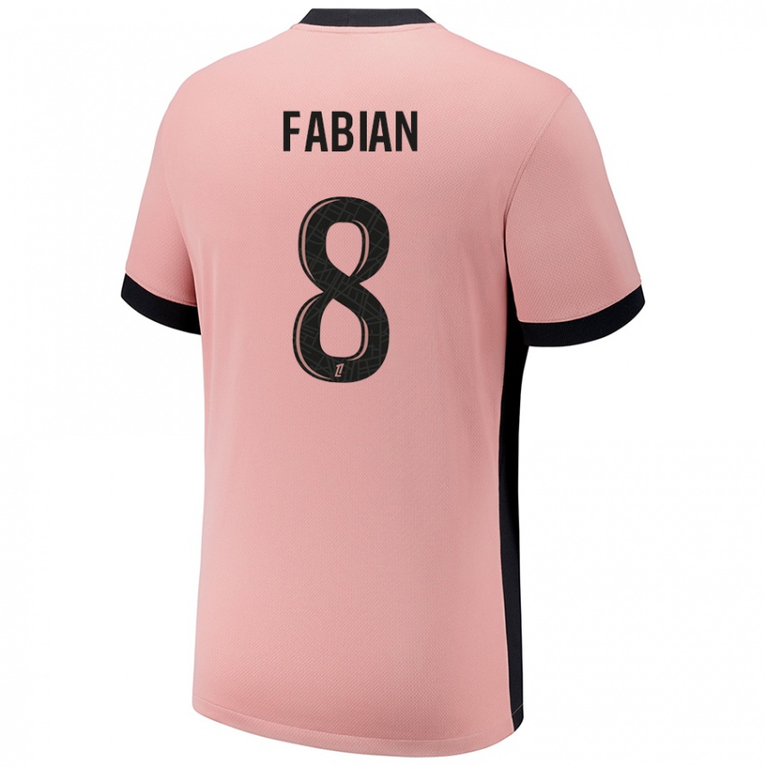 Femme Maillot Fabián Ruiz #8 Rouille Rose Troisieme 2024/25 T-Shirt Belgique