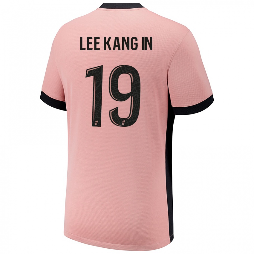 Femme Maillot Kang-In Lee #19 Rouille Rose Troisieme 2024/25 T-Shirt Belgique