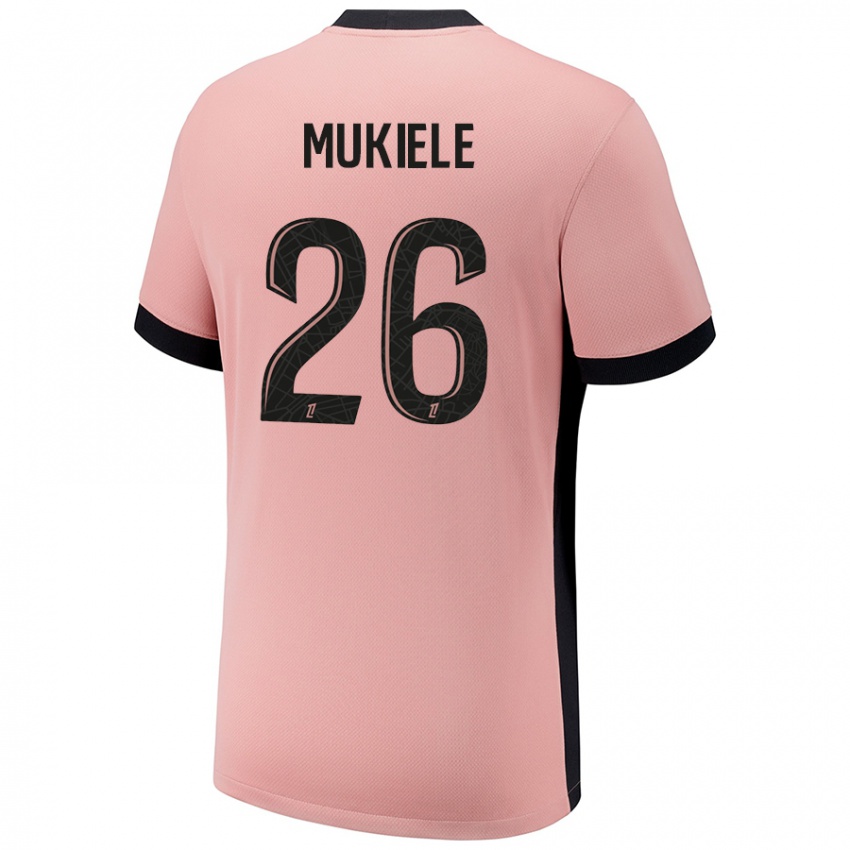 Femme Maillot Nordi Mukiele #26 Rouille Rose Troisieme 2024/25 T-Shirt Belgique