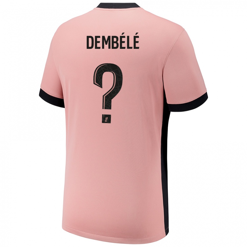 Femme Maillot Omar Dembélé #0 Rouille Rose Troisieme 2024/25 T-Shirt Belgique