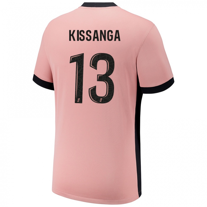 Femme Maillot Hugo Kissanga #13 Rouille Rose Troisieme 2024/25 T-Shirt Belgique