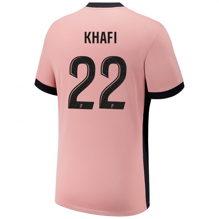 Femme Maillot Yanis Khafi #22 Rouille Rose Troisieme 2024/25 T-Shirt Belgique