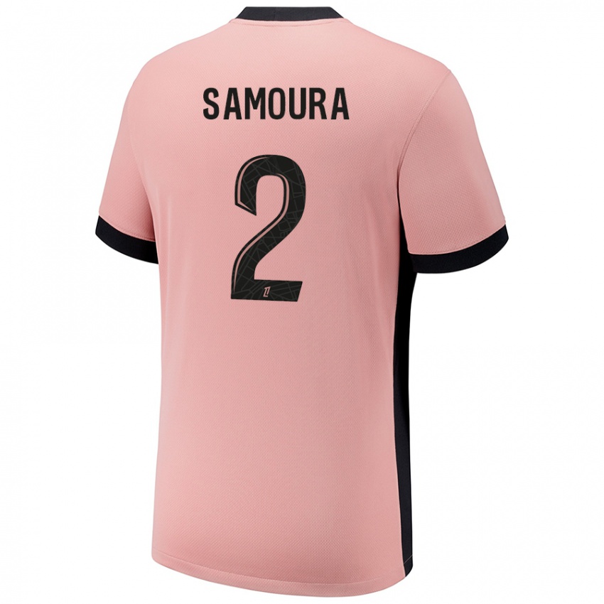 Femme Maillot Thiniba Samoura #2 Rouille Rose Troisieme 2024/25 T-Shirt Belgique