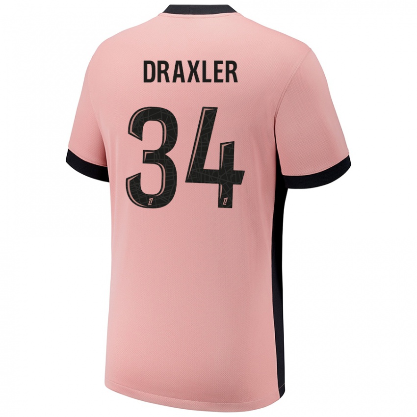 Femme Maillot Julian Draxler #34 Rouille Rose Troisieme 2024/25 T-Shirt Belgique