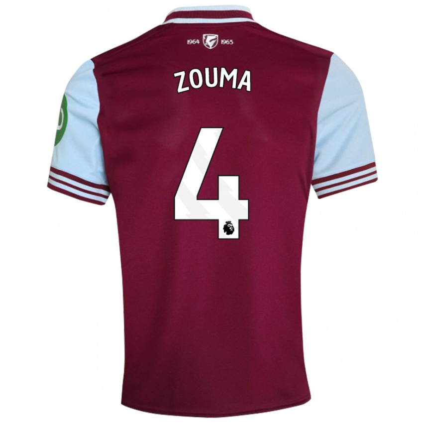 Kinderen Kurt Zouma #4 Donkerrood Thuisshirt Thuistenue 2024/25 T-Shirt België