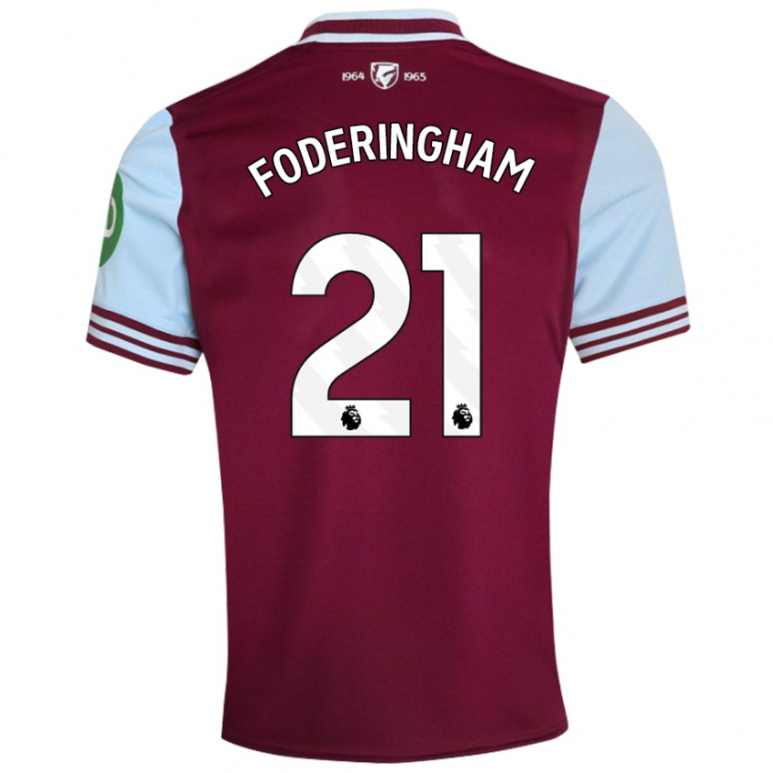 Kinderen Wes Foderingham #21 Donkerrood Thuisshirt Thuistenue 2024/25 T-Shirt België