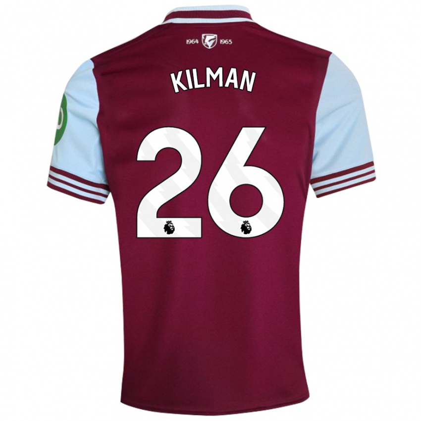 Kinderen Max Kilman #26 Donkerrood Thuisshirt Thuistenue 2024/25 T-Shirt België