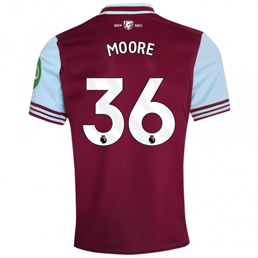 Kinder Sean Moore #36 Dunkelrot Heimtrikot Trikot 2024/25 T-Shirt Belgien