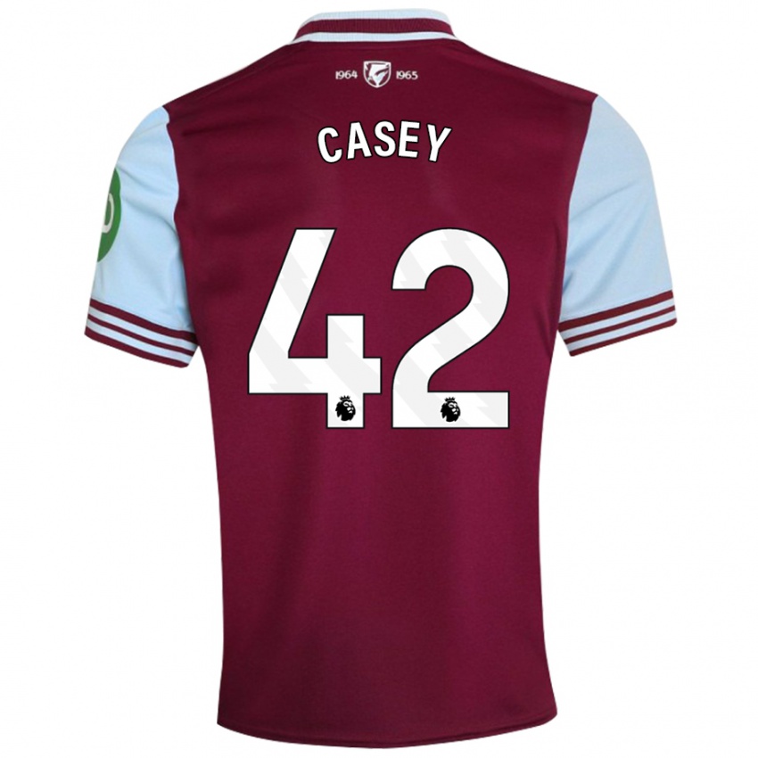 Kinderen Kaelan Casey #42 Donkerrood Thuisshirt Thuistenue 2024/25 T-Shirt België