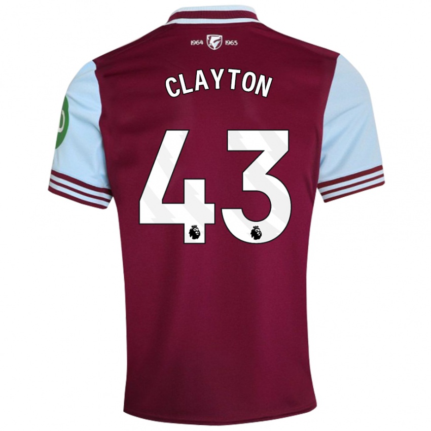 Kinderen Regan Clayton #43 Donkerrood Thuisshirt Thuistenue 2024/25 T-Shirt België