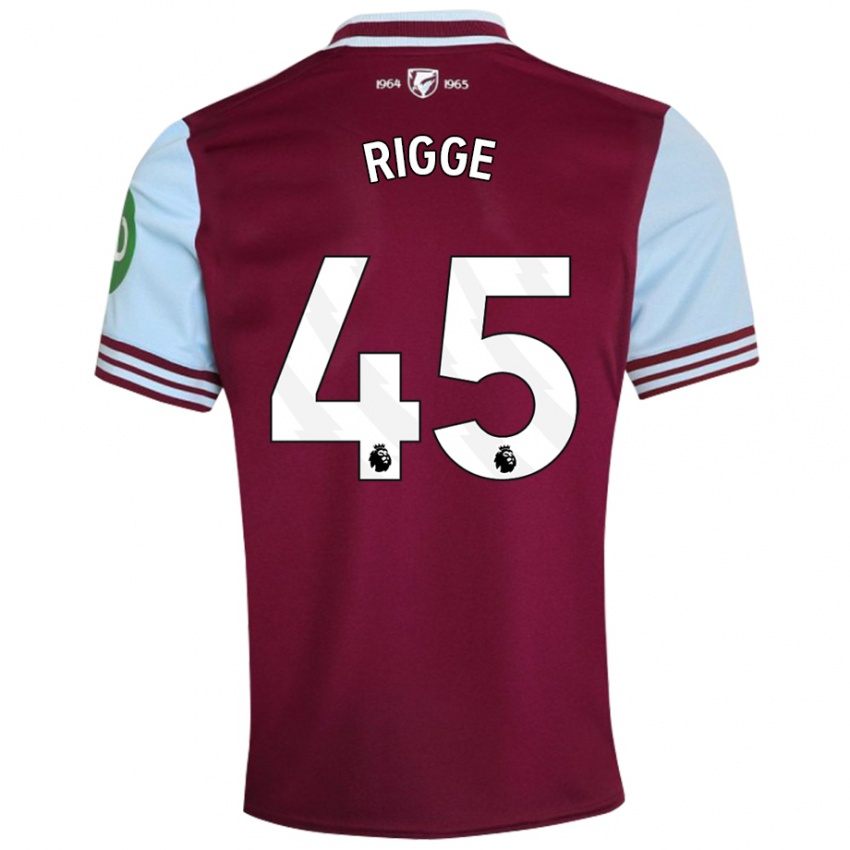 Kinderen Daniel Rigge #45 Donkerrood Thuisshirt Thuistenue 2024/25 T-Shirt België