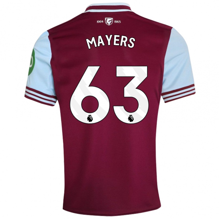 Kinderen Ezra Mayers #63 Donkerrood Thuisshirt Thuistenue 2024/25 T-Shirt België