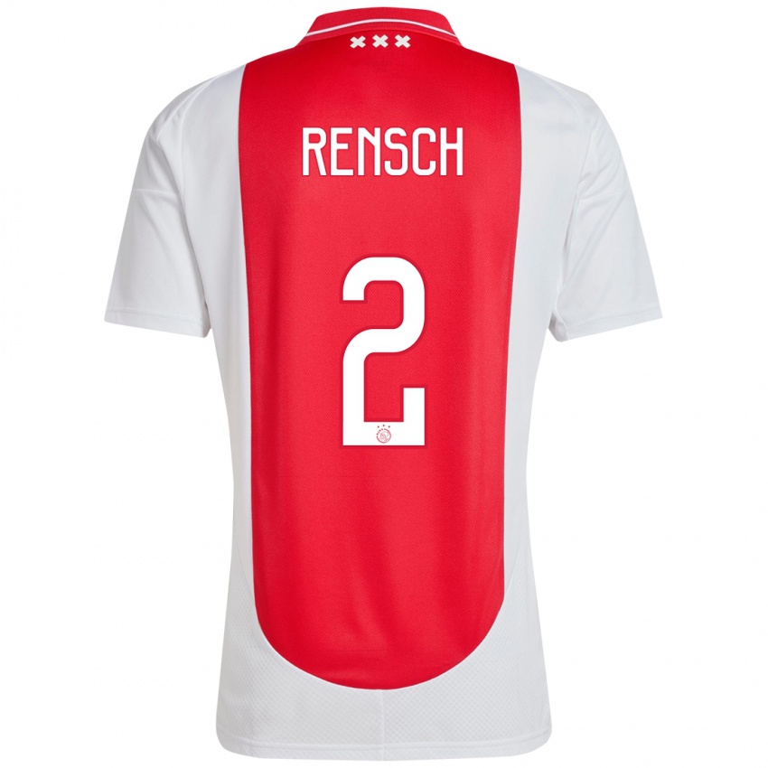 Kinder Devyne Rensch #2 Rot Weiß Heimtrikot Trikot 2024/25 T-Shirt Belgien