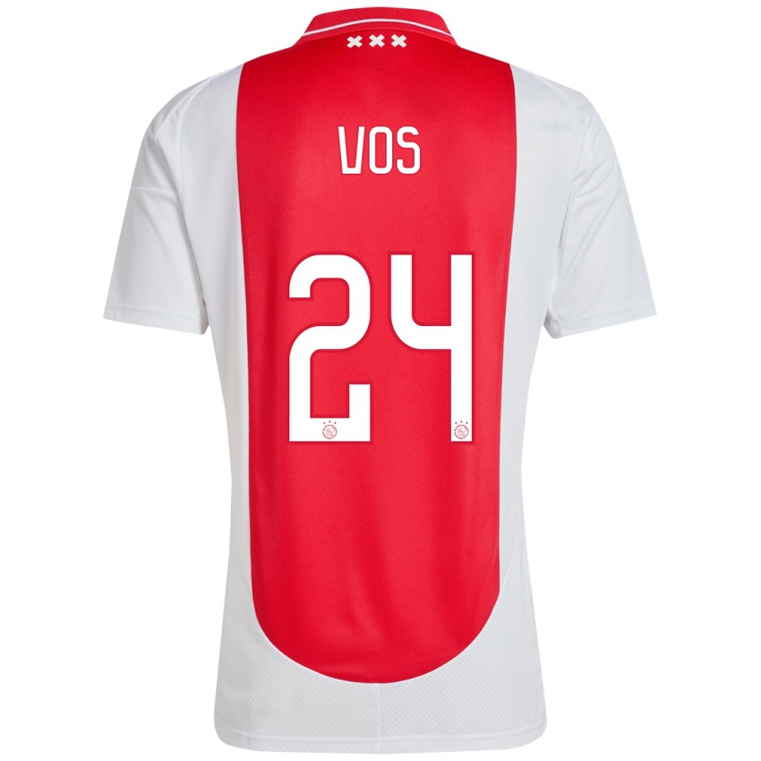 Kinder Silvano Vos #24 Rot Weiß Heimtrikot Trikot 2024/25 T-Shirt Belgien