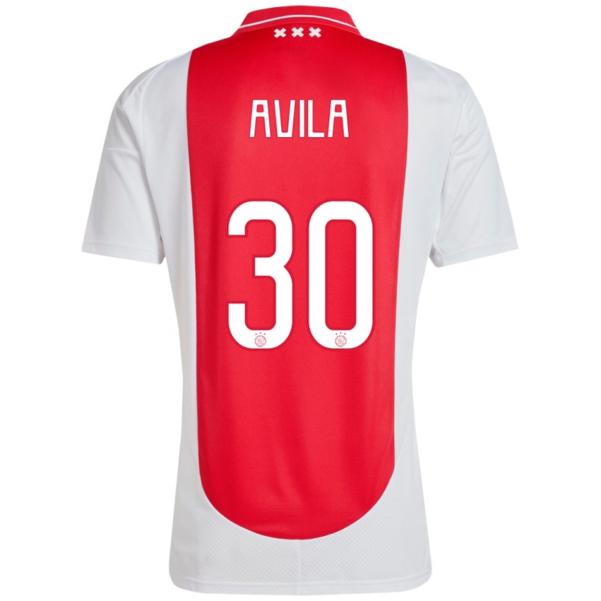 Kinder Gastón Ávila #30 Rot Weiß Heimtrikot Trikot 2024/25 T-Shirt Belgien