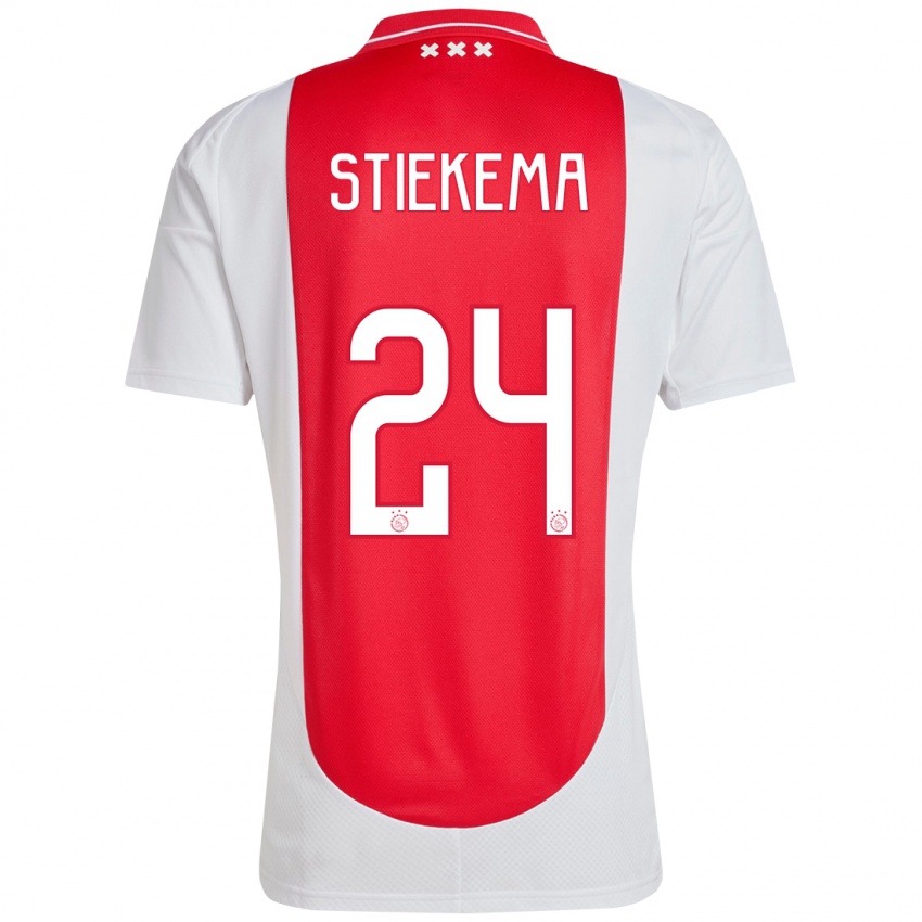 Kinder Iris Stiekema #24 Rot Weiß Heimtrikot Trikot 2024/25 T-Shirt Belgien