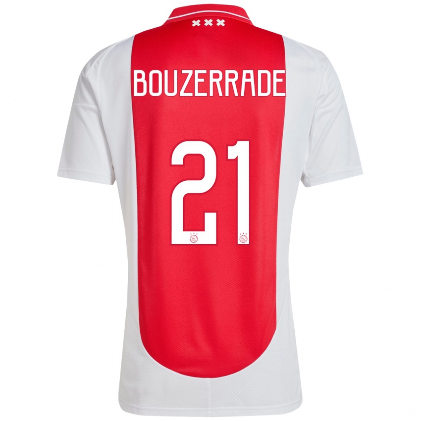 Kinder Zaina Bouzerrade #21 Rot Weiß Heimtrikot Trikot 2024/25 T-Shirt Belgien