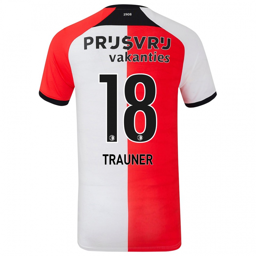 Kinderen Gernot Trauner #18 Rood Wit Thuisshirt Thuistenue 2024/25 T-Shirt België