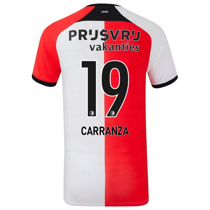 Kinderen Julián Carranza #19 Rood Wit Thuisshirt Thuistenue 2024/25 T-Shirt België