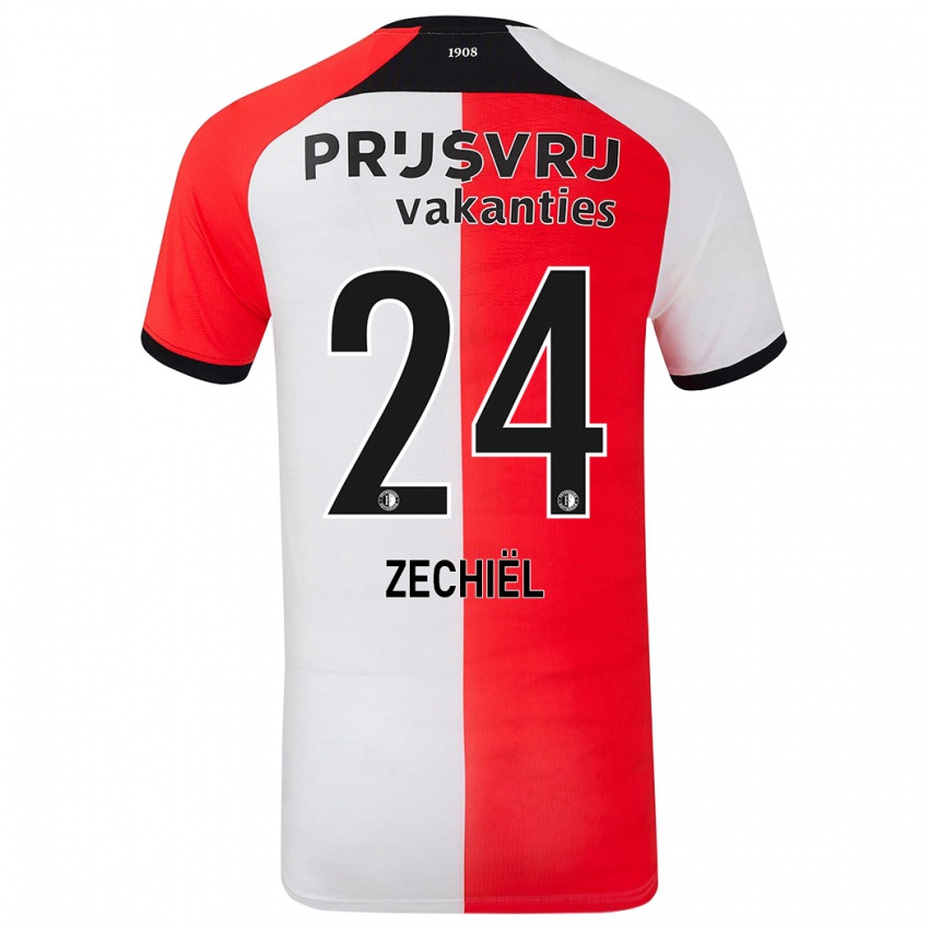 Kinderen Gjivai Zechiel #24 Rood Wit Thuisshirt Thuistenue 2024/25 T-Shirt België