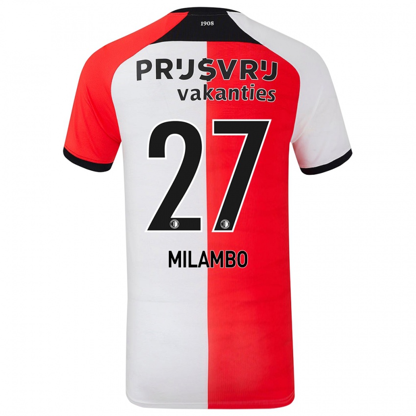 Kinderen Antoni Milambo #27 Rood Wit Thuisshirt Thuistenue 2024/25 T-Shirt België