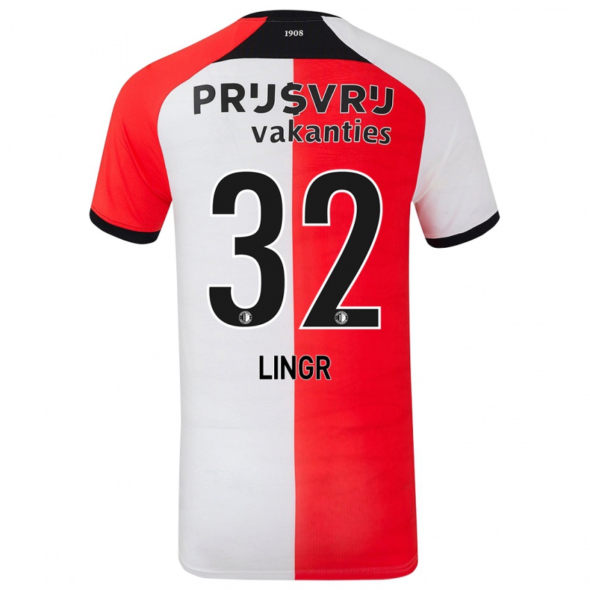 Kinderen Ondrej Lingr #32 Rood Wit Thuisshirt Thuistenue 2024/25 T-Shirt België