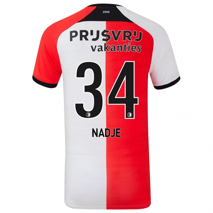 Kinderen Chris-Kévin Nadje #34 Rood Wit Thuisshirt Thuistenue 2024/25 T-Shirt België