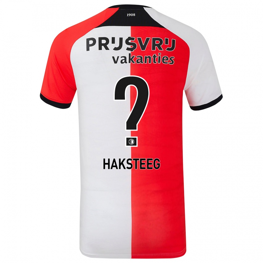 Kinderen Tim Haksteeg #0 Rood Wit Thuisshirt Thuistenue 2024/25 T-Shirt België