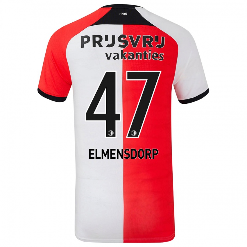 Kinderen Paris Elmensdorp #47 Rood Wit Thuisshirt Thuistenue 2024/25 T-Shirt België