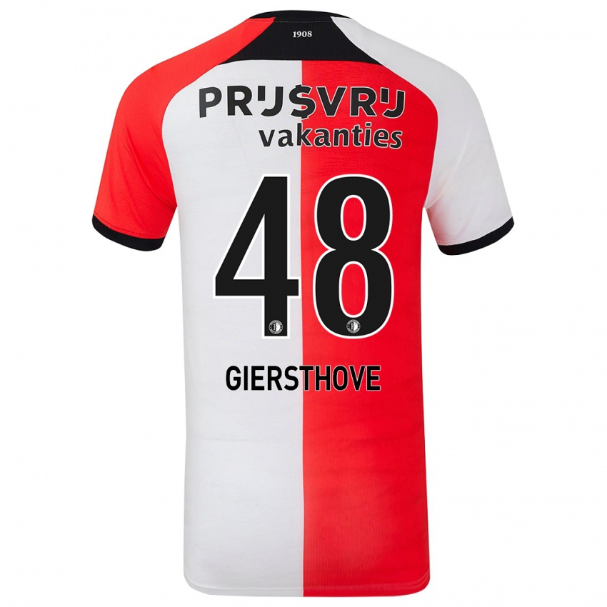 Kinderen Djomar Giersthove #48 Rood Wit Thuisshirt Thuistenue 2024/25 T-Shirt België