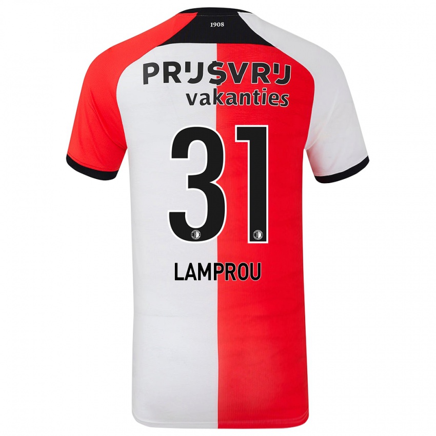 Kinderen Kostas Lamprou #31 Rood Wit Thuisshirt Thuistenue 2024/25 T-Shirt België