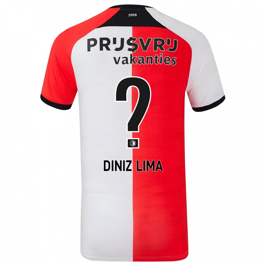 Kinderen Lucas Diniz Lima #0 Rood Wit Thuisshirt Thuistenue 2024/25 T-Shirt België