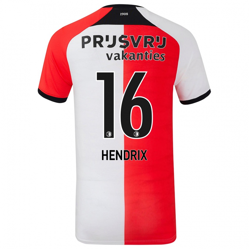 Kinderen Jorrit Hendrix #16 Rood Wit Thuisshirt Thuistenue 2024/25 T-Shirt België