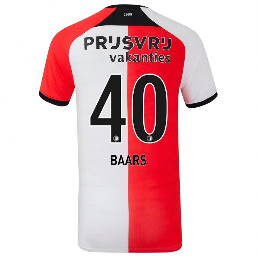 Kinderen Guus Baars #40 Rood Wit Thuisshirt Thuistenue 2024/25 T-Shirt België