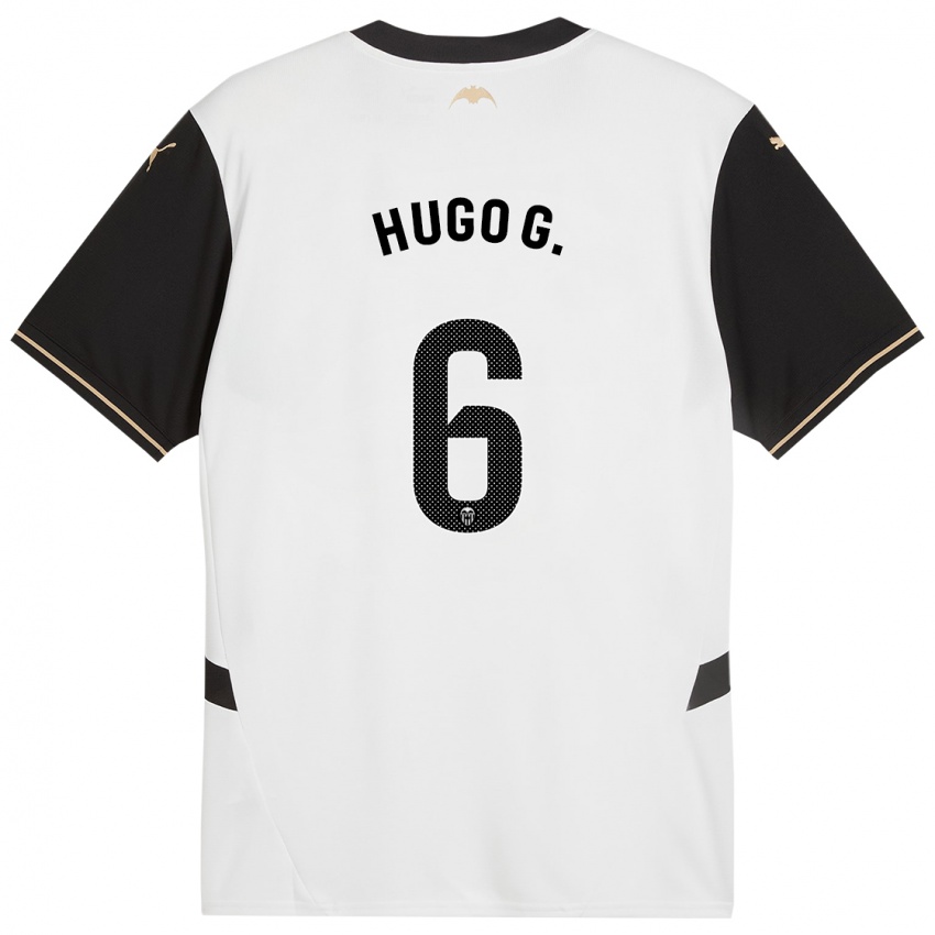 Enfant Maillot Hugo Guillamon #6 Blanc Noir Tenues Domicile 2024/25 T-Shirt Belgique