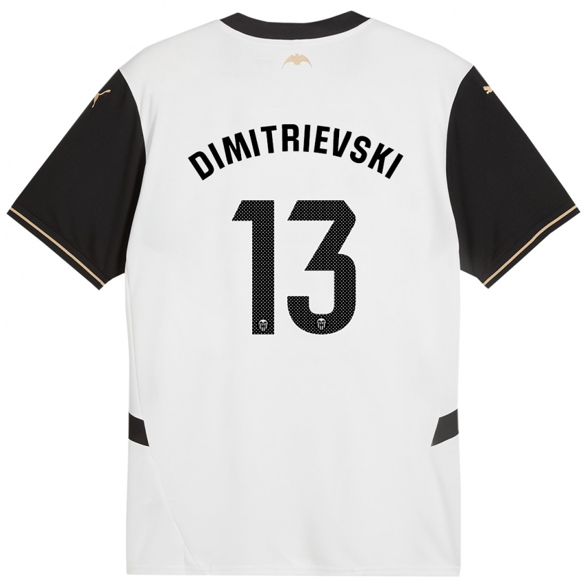 Enfant Maillot Stole Dimitrievski #13 Blanc Noir Tenues Domicile 2024/25 T-Shirt Belgique