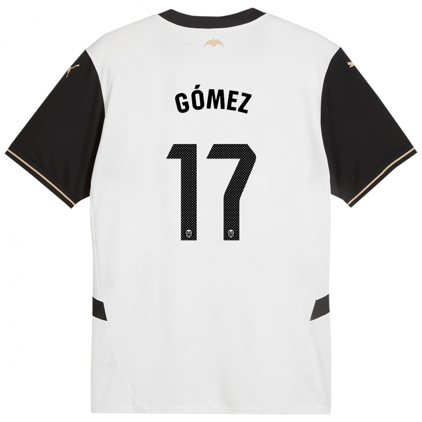 Enfant Maillot Dani Gómez #17 Blanc Noir Tenues Domicile 2024/25 T-Shirt Belgique