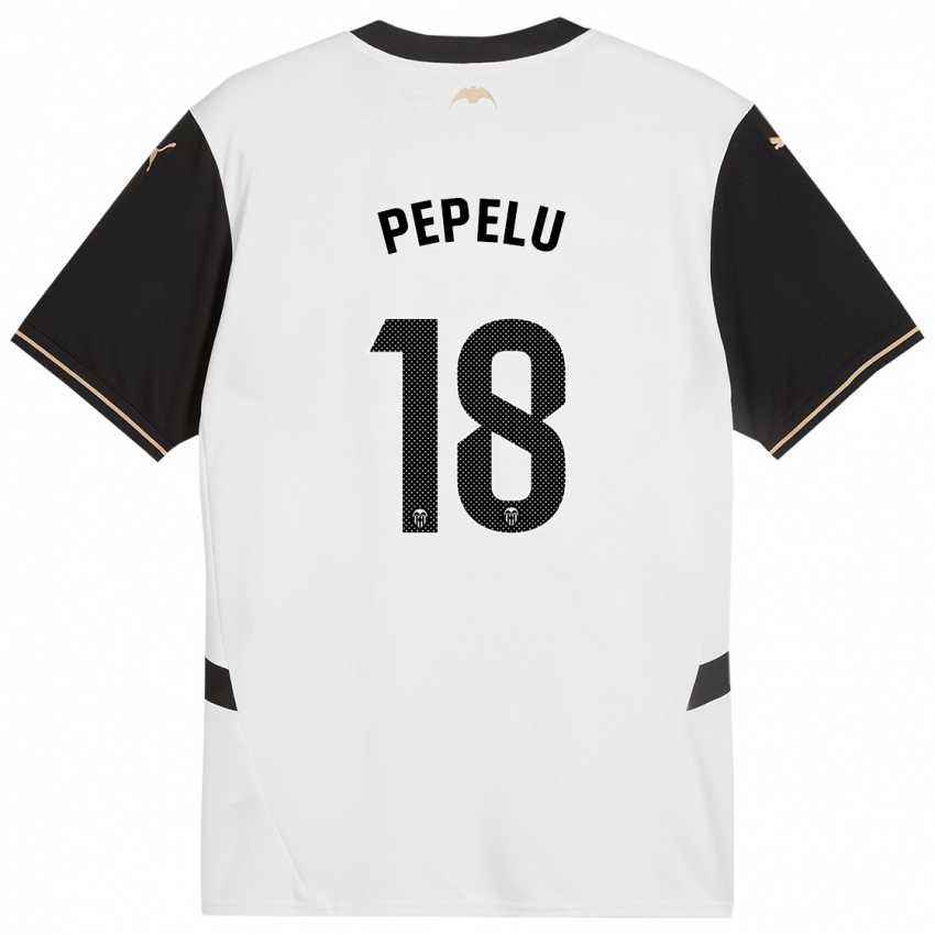 Enfant Maillot Pepelu #18 Blanc Noir Tenues Domicile 2024/25 T-Shirt Belgique