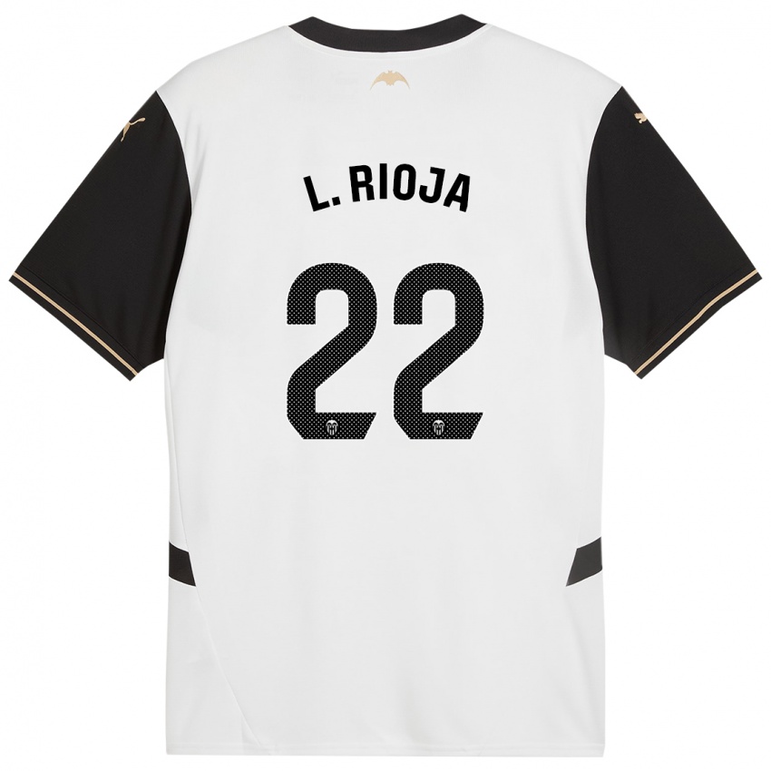 Enfant Maillot Luis Rioja #22 Blanc Noir Tenues Domicile 2024/25 T-Shirt Belgique