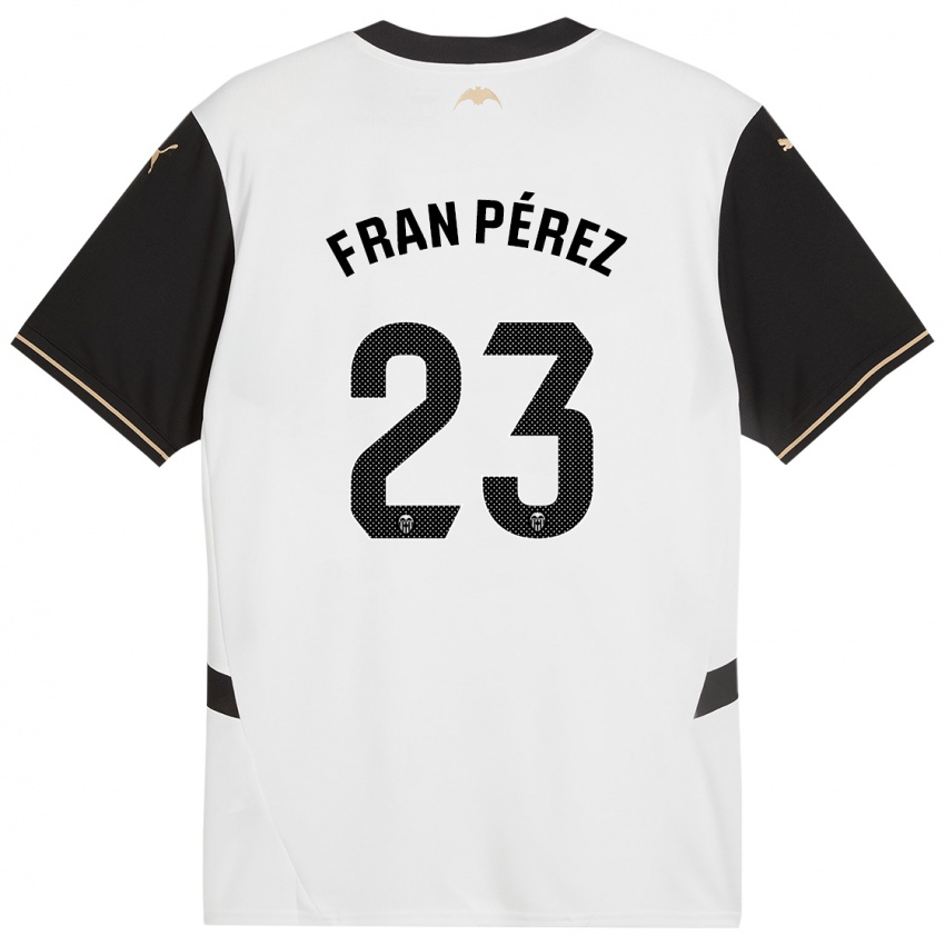 Enfant Maillot Fran Pérez #23 Blanc Noir Tenues Domicile 2024/25 T-Shirt Belgique