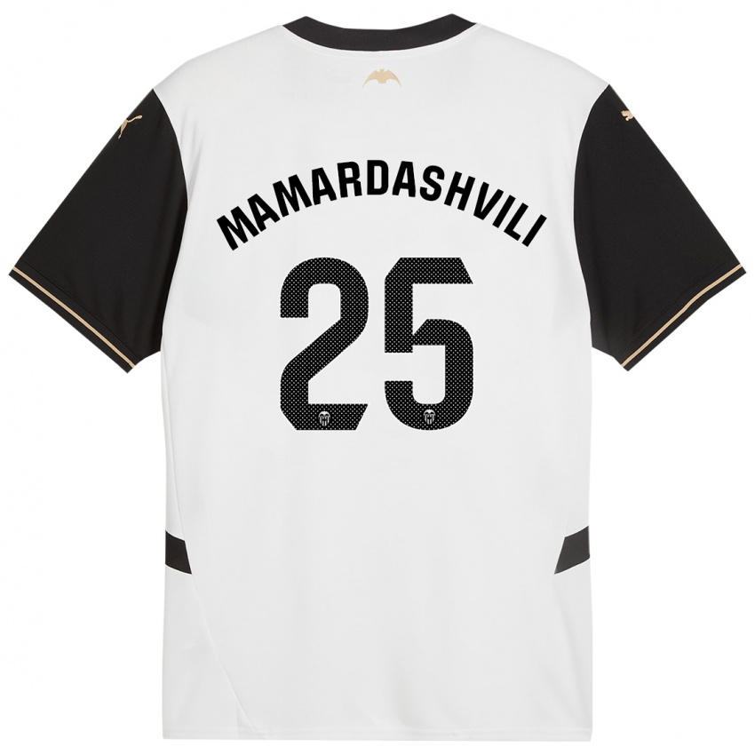 Enfant Maillot Giorgi Mamardashvili #25 Blanc Noir Tenues Domicile 2024/25 T-Shirt Belgique