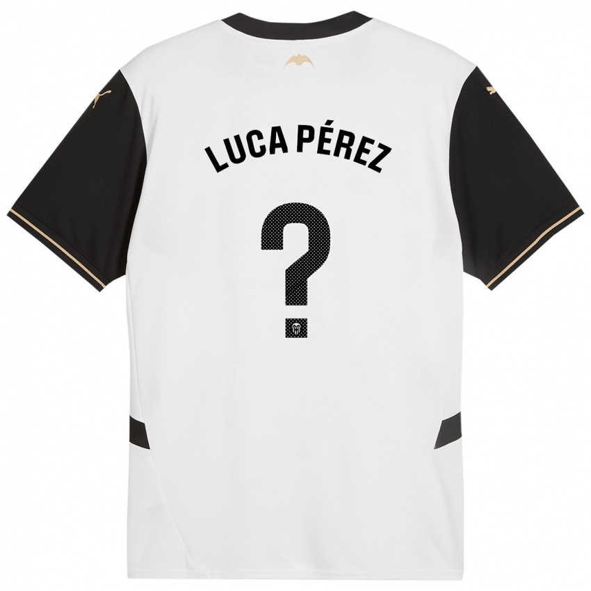 Enfant Maillot Simón Luca Pérez #0 Blanc Noir Tenues Domicile 2024/25 T-Shirt Belgique