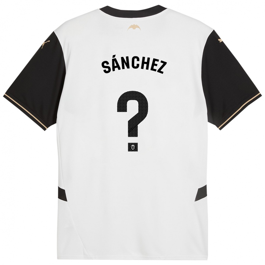 Enfant Maillot Dani Sánchez #0 Blanc Noir Tenues Domicile 2024/25 T-Shirt Belgique