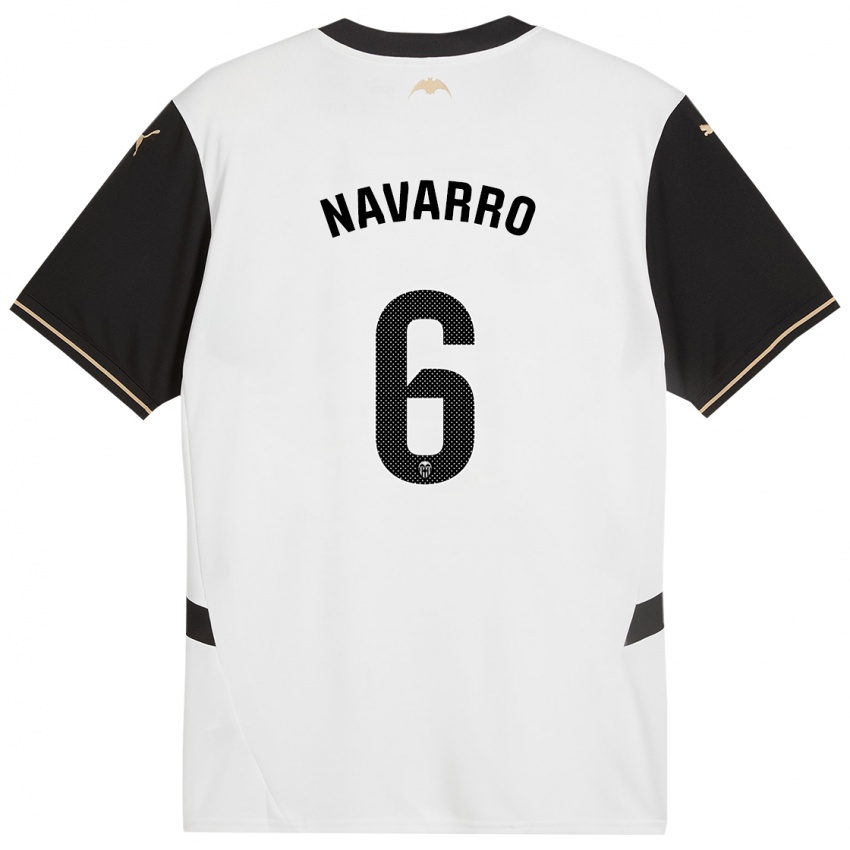 Kinderen Javi Navarro #6 Wit Zwart Thuisshirt Thuistenue 2024/25 T-Shirt België