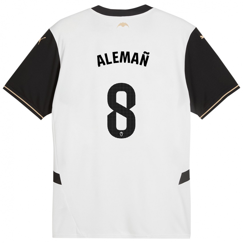 Enfant Maillot Pedro Alemañ #8 Blanc Noir Tenues Domicile 2024/25 T-Shirt Belgique