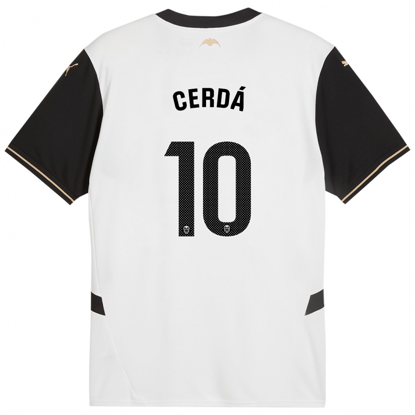 Enfant Maillot Alex Cerdá #10 Blanc Noir Tenues Domicile 2024/25 T-Shirt Belgique