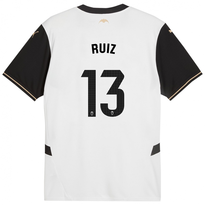 Enfant Maillot Nil Ruiz #13 Blanc Noir Tenues Domicile 2024/25 T-Shirt Belgique