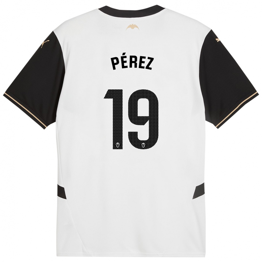 Enfant Maillot Joselu Pérez #19 Blanc Noir Tenues Domicile 2024/25 T-Shirt Belgique