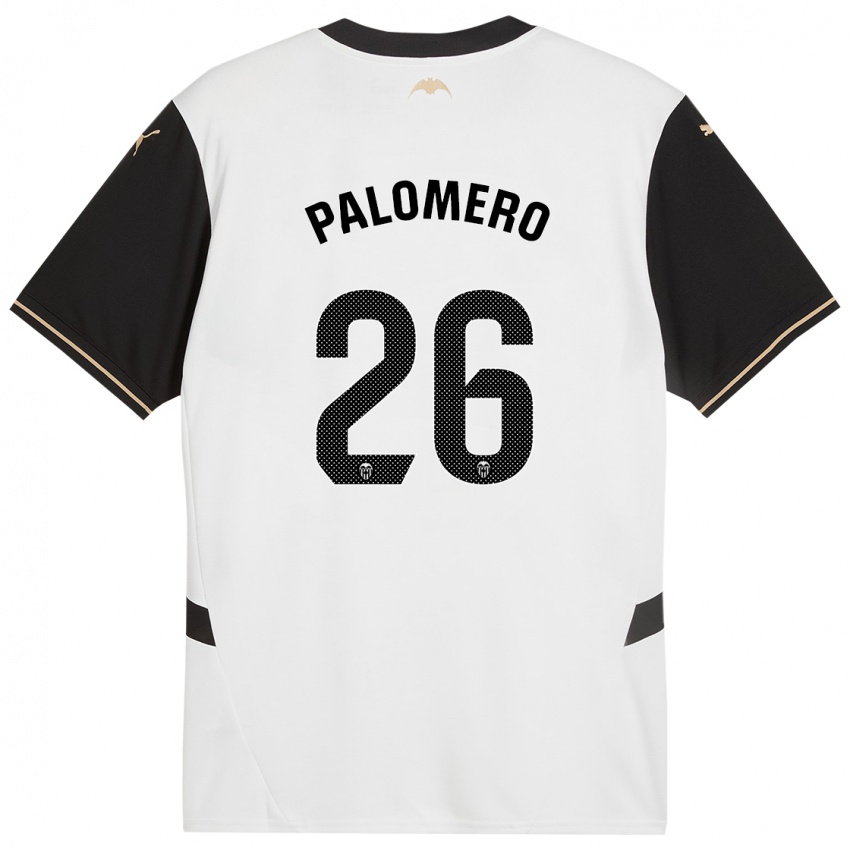 Enfant Maillot Marc Palomero #26 Blanc Noir Tenues Domicile 2024/25 T-Shirt Belgique